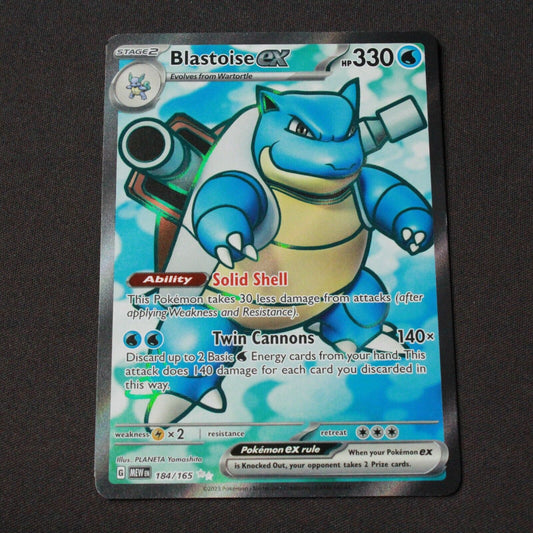 Pokemon Scarlet and Violet 151 Ultra Rare Holofoil Blastoise ex 184/165 NM