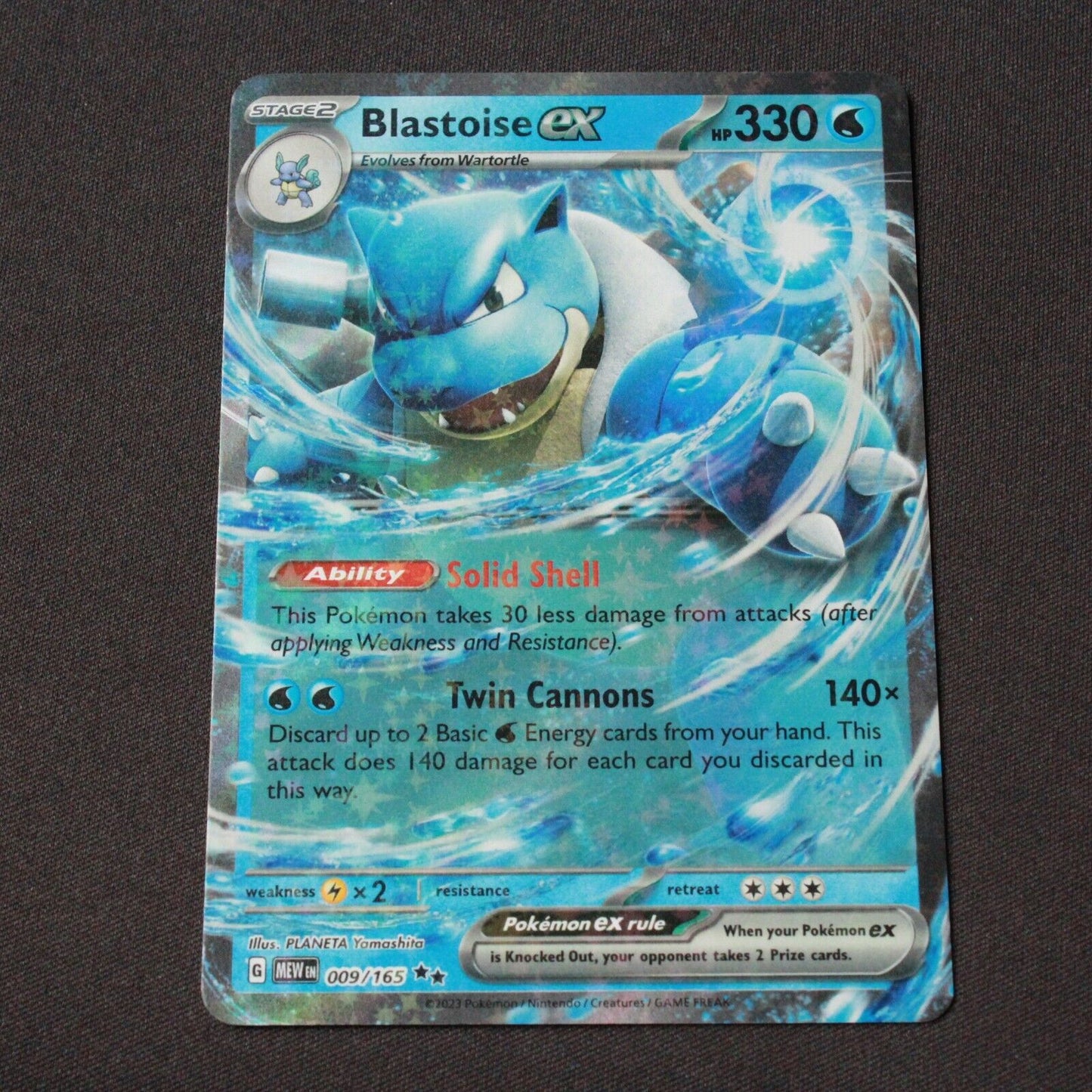 Pokemon Scarlet and Violet 151 Double Rare Holofoil Blastoise ex 009/165 NM