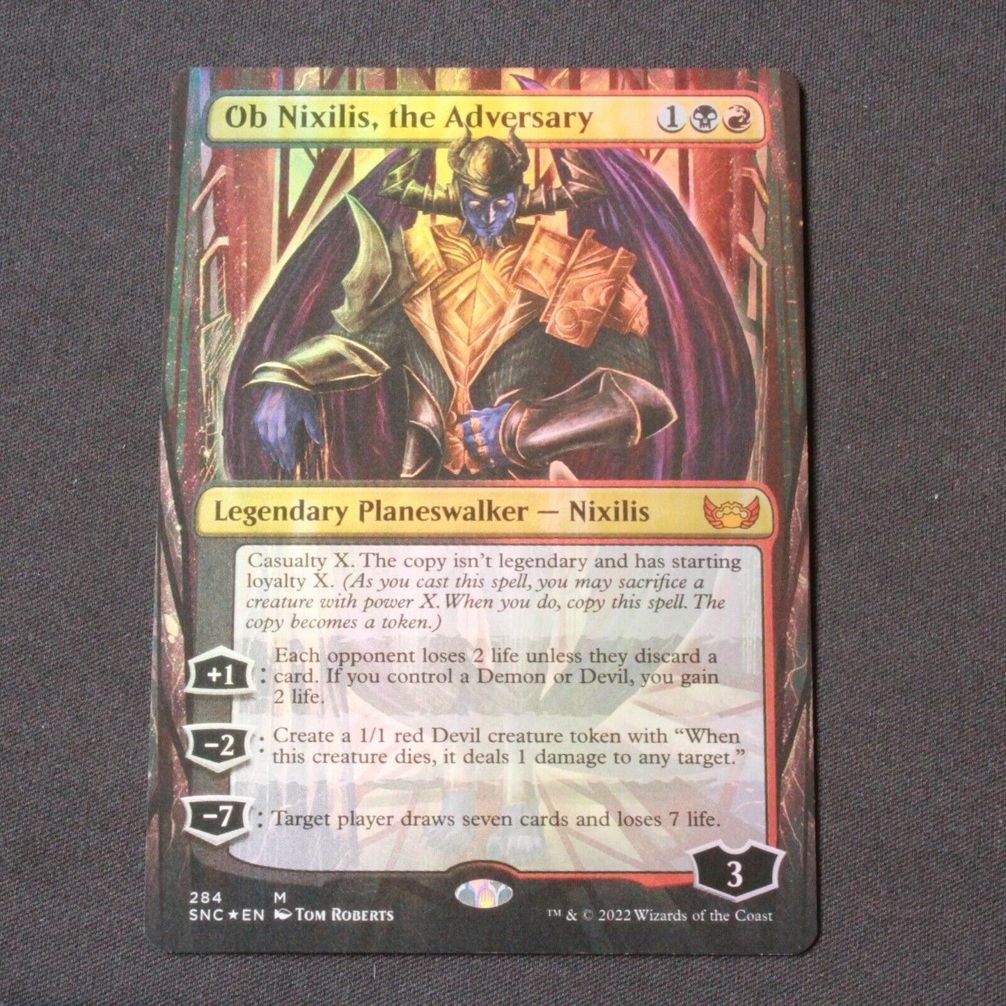 MTG Streets of New Capenna(SNC) Foil Ob Nixilis,the Adversary(Borderless) 284 NM