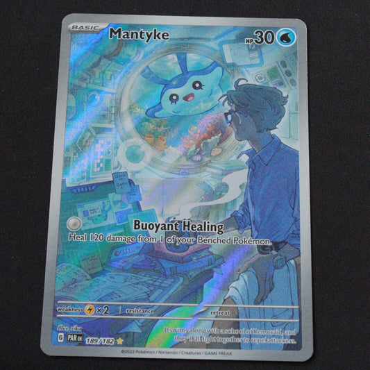 Pokemon SV04: Paradox Rift Illustration Rare Holofoil Mantyke 189/182 NM