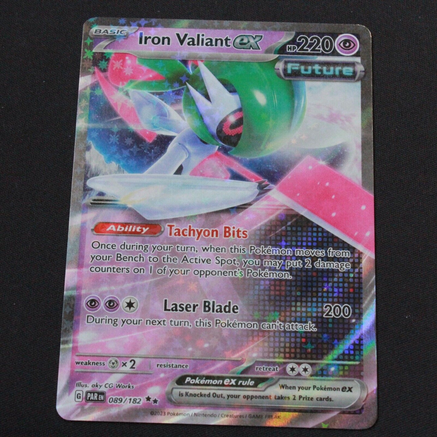 Pokemon SV04: Paradox Rift Double Rare Holofoil Iron Valiant ex 089/182 NM