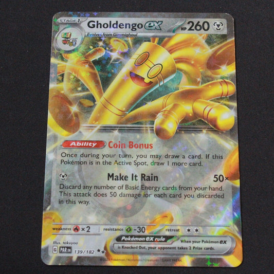 Pokemon SV04: Paradox Rift Double Rare Holofoil Gholdengo ex 139/182 NM