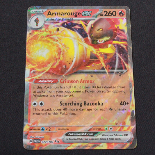 Pokemon SV04: Paradox Rift Double Rare Holofoil Armarouge ex 027/182 NM