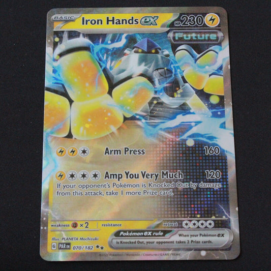 Pokemon SV04: Paradox Rift Double Rare Holofoil Iron Hands ex 070/182 NM