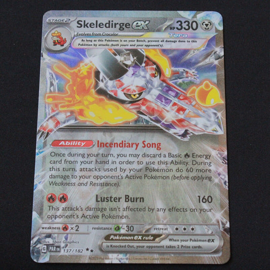 Pokemon SV04: Paradox Rift Double Rare Holofoil Skeledirge ex 137/182 NM