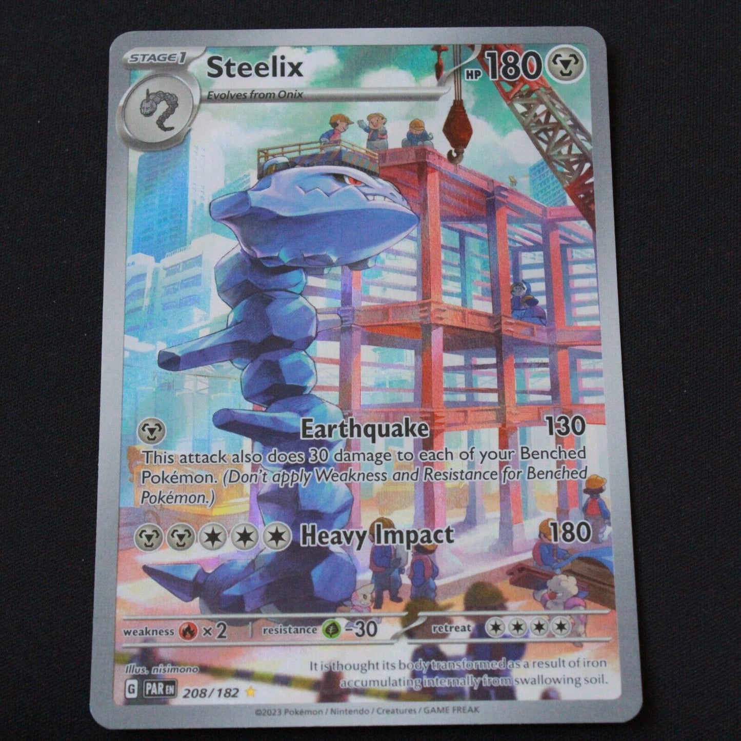 Pokemon SV04: Paradox Rift Illustration Rare Holofoil Steelix 208/182 NM