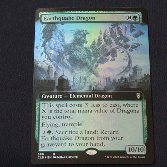 MTG Baldurs Gate (CLB) Rare FOIL Earthquake Dragon (Extended Art) 588 NM