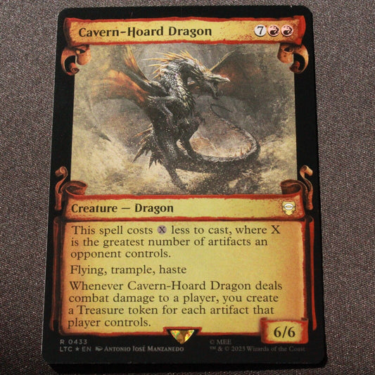 MTG Lord of the Rings LTC FOIL Cavern-Hoard Dragon Showcase Scrolls 433 NM