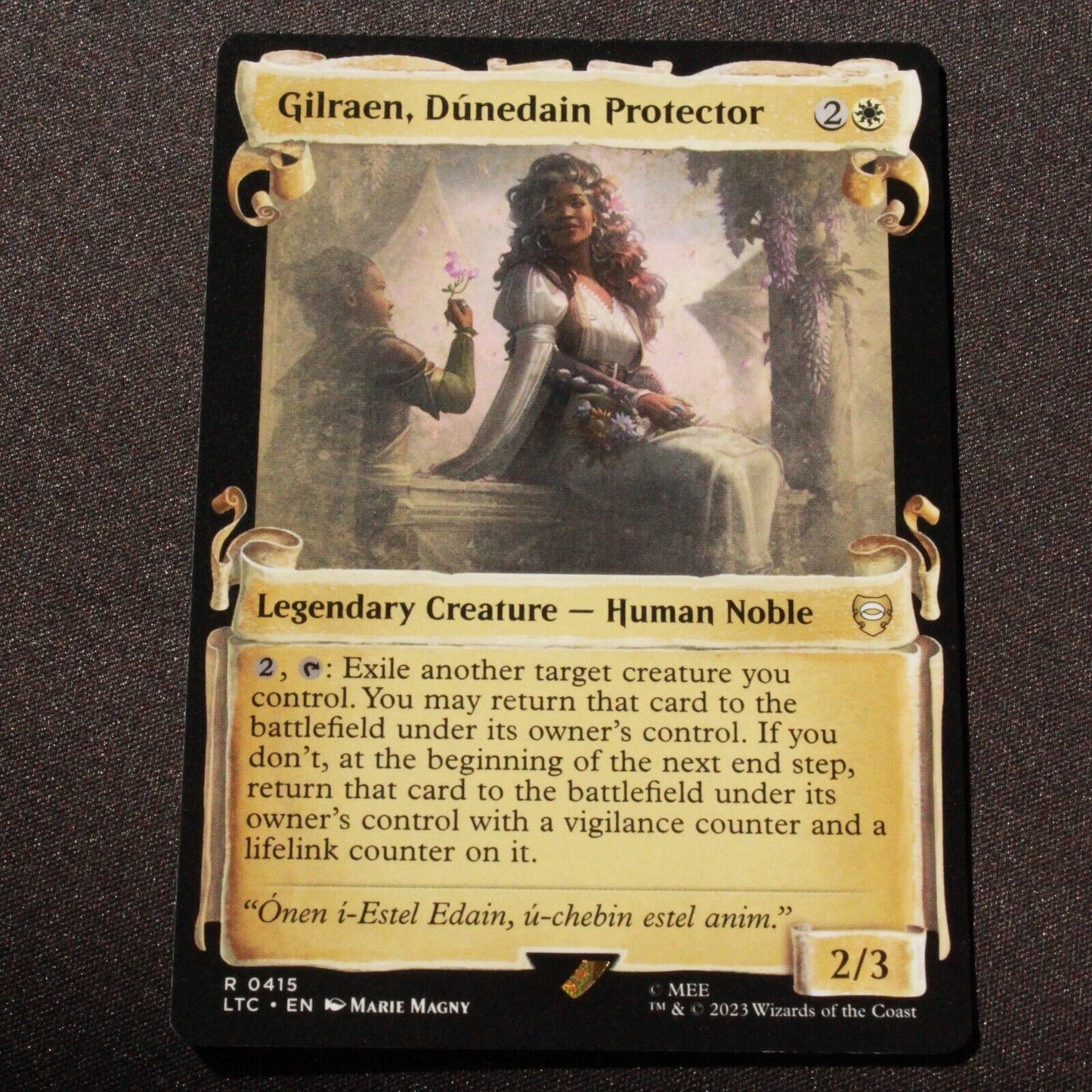 MTG Lord of the Rings LTC Gilraen Dunedain Protector Showcase Scrolls 415 NM