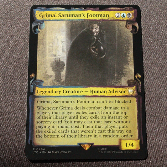 MTG Lord of the Rings LTC FOIL Grima Saruman's Footman Showcase Scrolls 464 NM