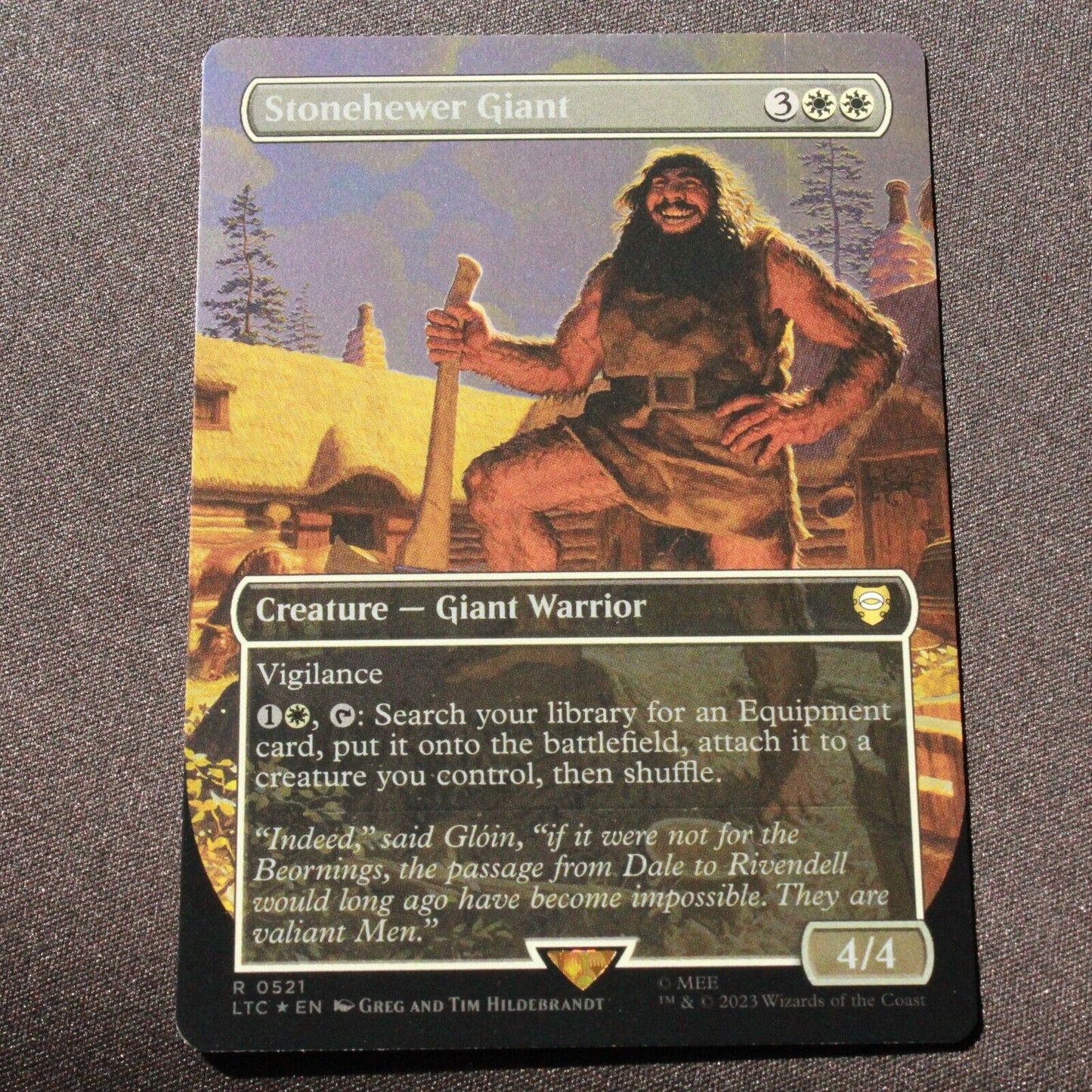 MTG Commander Lord of the Rings LTC FOIL Stonehewer Giant Borderless 521 NM