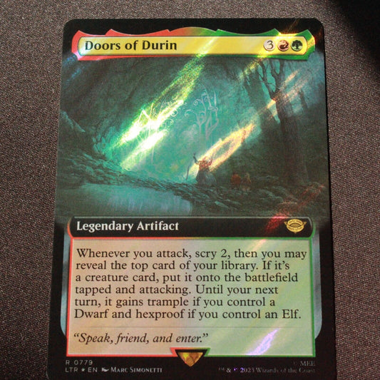 MTG The Lord of the Rings LTR Rare Doors of Durin Extended Art Surge Foil 779 NM