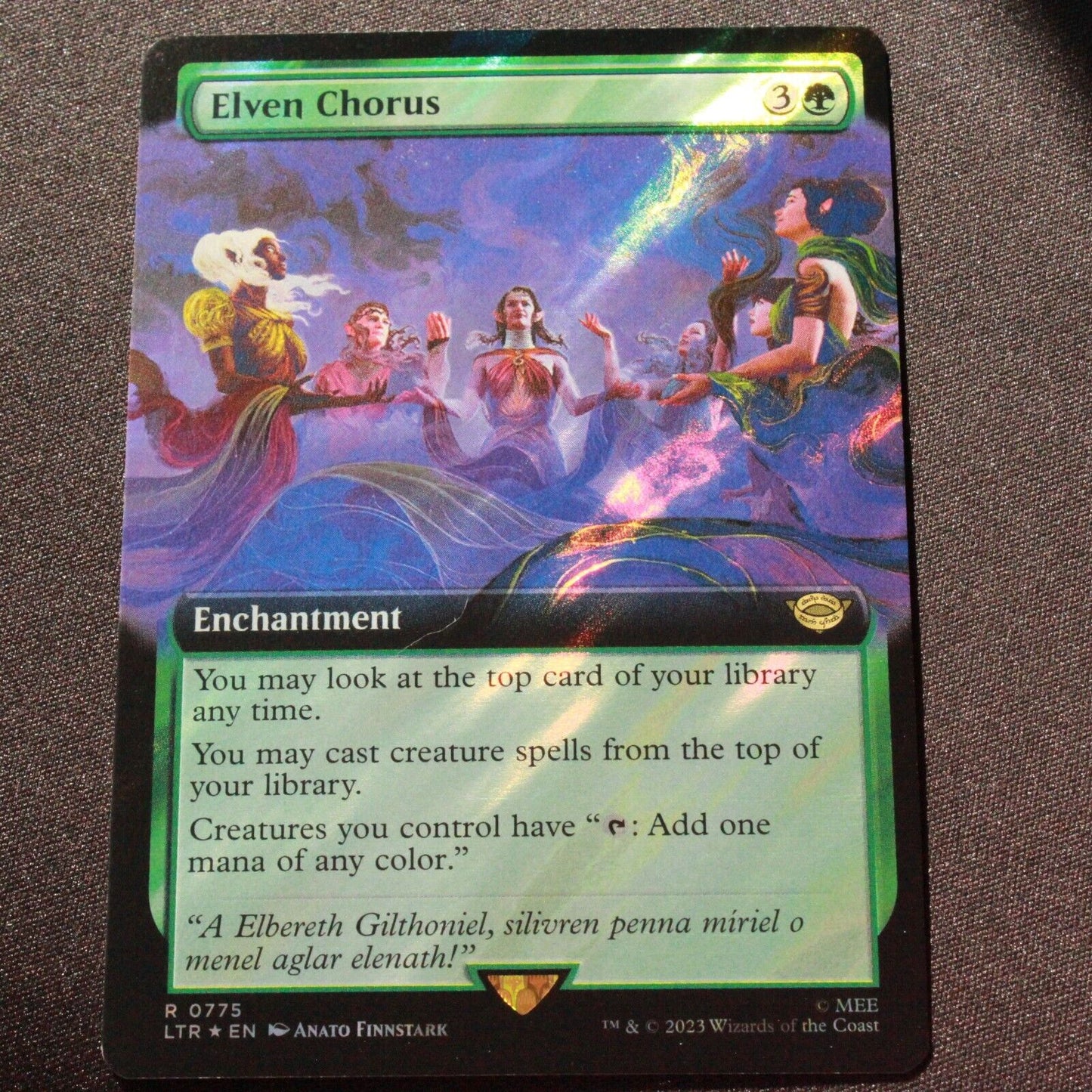 MTG The Lord of the Rings LTR Rare Elven Chorus Extended Art Surge Foil 775 NM