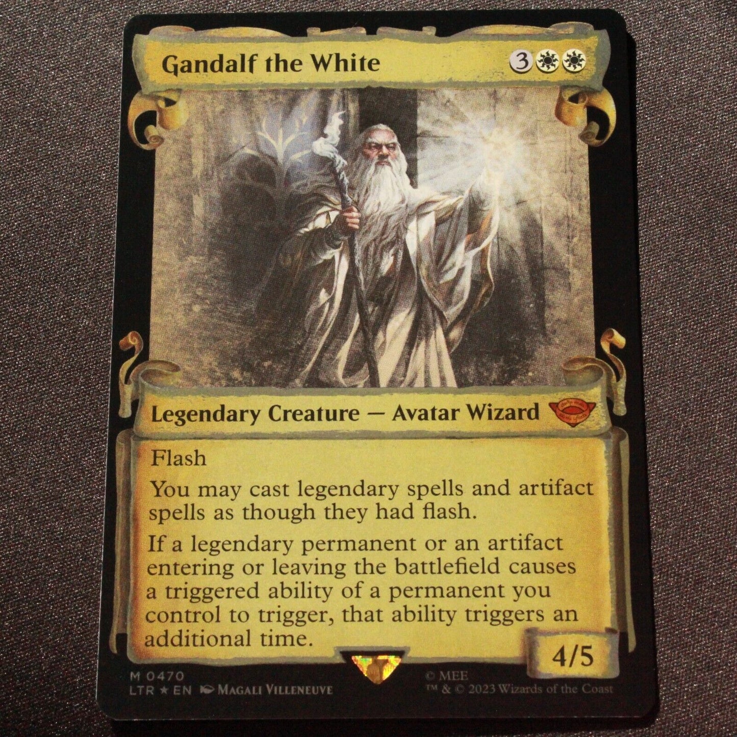 MTG Lord of the Rings LTR Mythic FOIL Gandalf the White Showcase Scrolls 470 NM