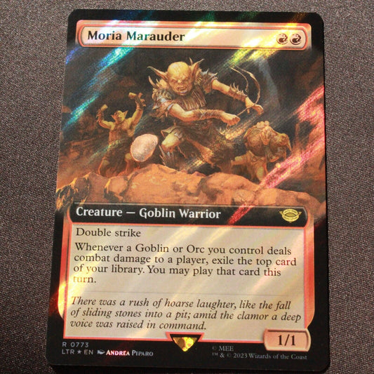 MTG The Lord of the Rings LTR Rare Moria Marauder Extended Art Surge Foil 773 NM