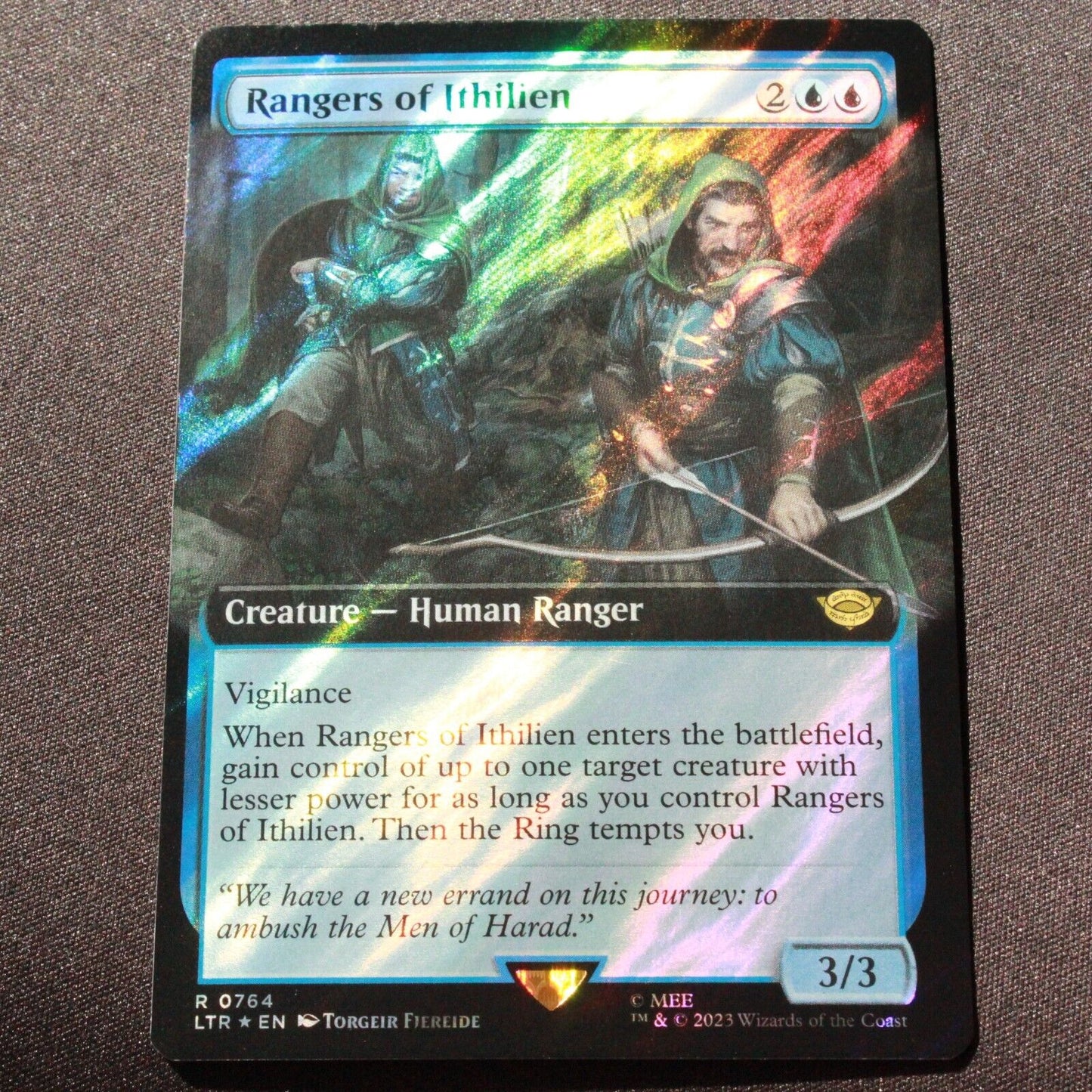 MTG Lord of the Rings LTR Rangers of Ithilien Extended Art Surge Foil 764 NM