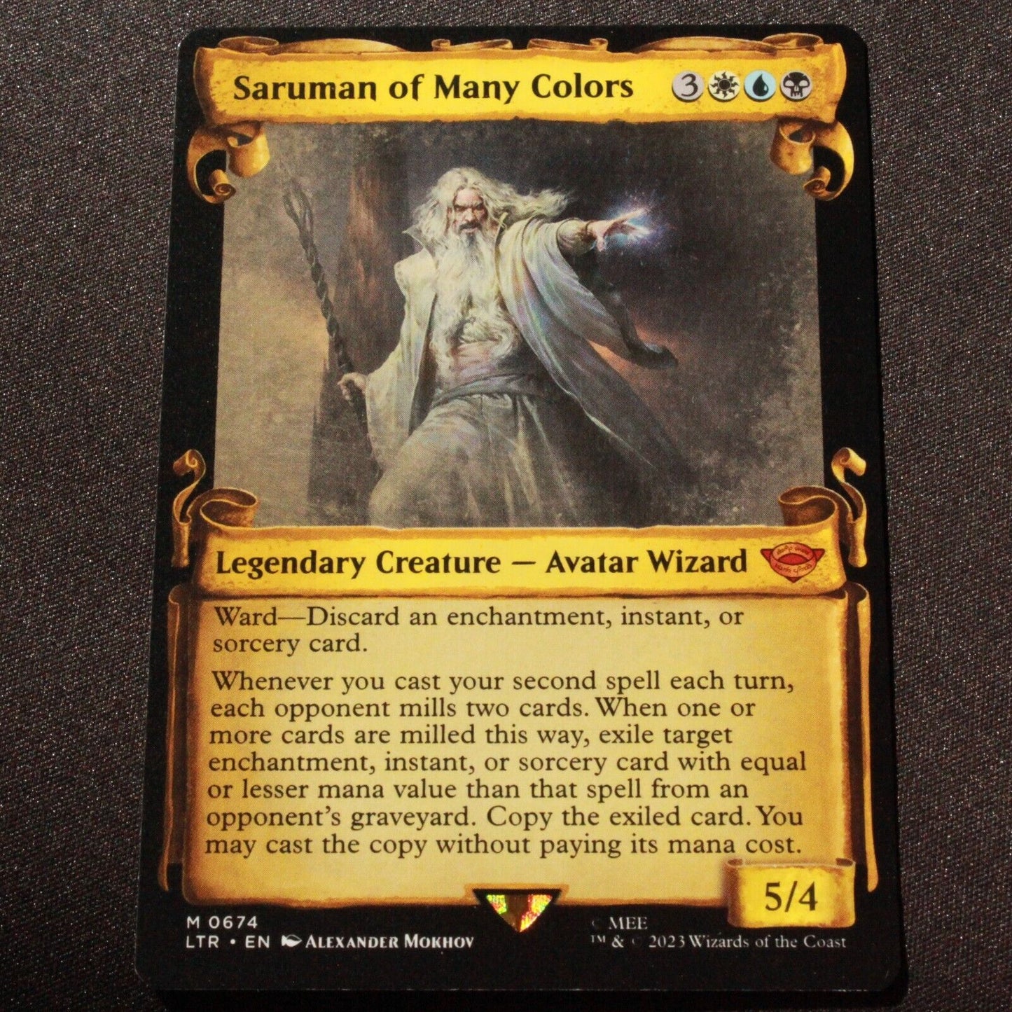 MTG Lord of the Rings LTR Mythic Saruman of Many Colors Showcase Scrolls 674 NM