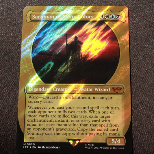 MTG Lord of the Rings LTR Saruman of Many Colors Showcase Surge Foil 820 NM