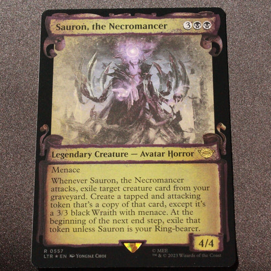 MTG Lord of the Rings LTR FOIL Sauron the Necromancer Showcase Scrolls 557 NM