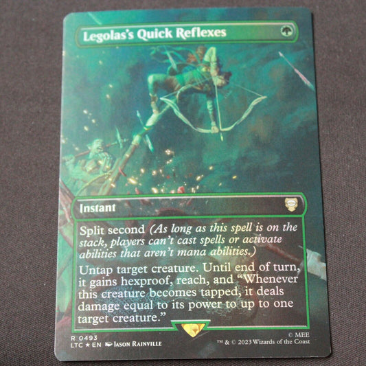 MTG Commander LOTR LTC FOIL Legolas's Quick Reflexes Borderless 493 NM