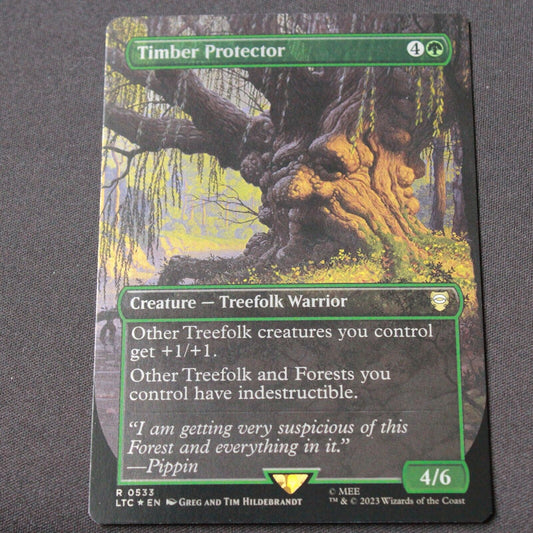 MTG Commander Lord of the Rings LTC Rare FOIL Timber Protector Borderless 533 NM