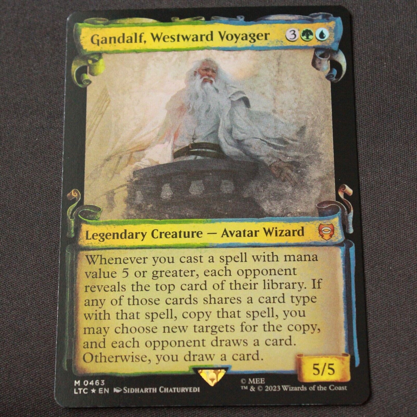 MTG Command Lord of the Rings LTC FOIL Gandalf Westward Voyager Showcase 463 NM