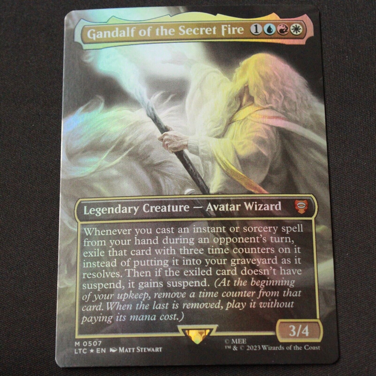 MTG Commander Lord of the Rings LTC FOIL Gandalf Secret Fire Borderless 507 NM