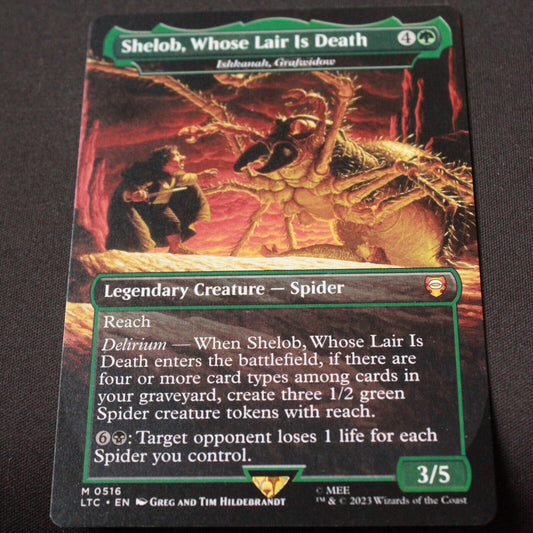 MTG Commander Lord of the Rings LTC Shelob Whose Lair Is Death Borderless 516 NM