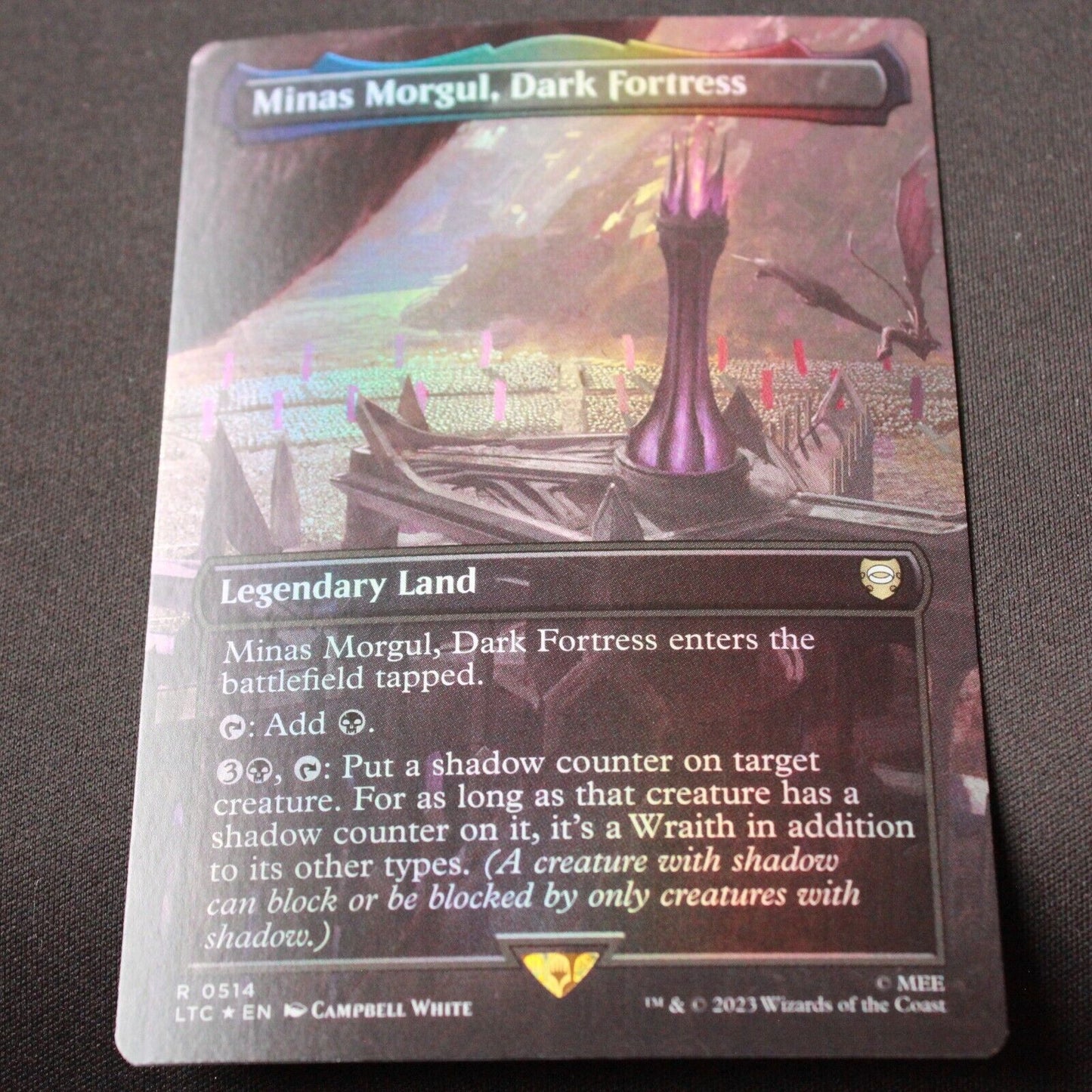 MTG Commander LOTR LTC FOIL Minas Morgul Dark Fortress Borderless 514 NM