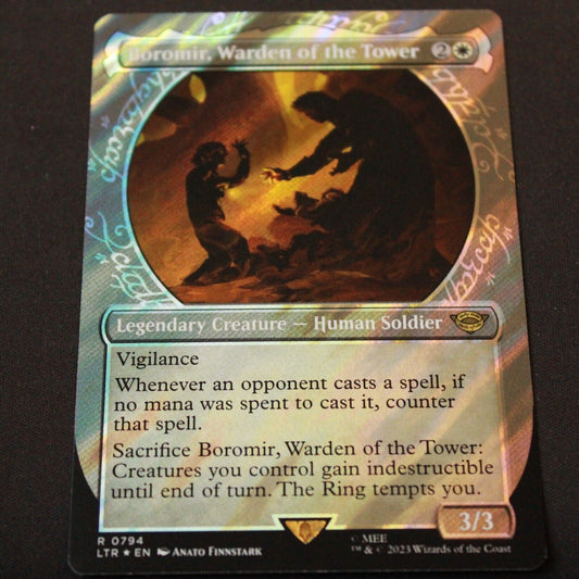 MTG Lord of the Rings LTR Boromir Warden of the Tower Showcase Surge Foil 794 NM