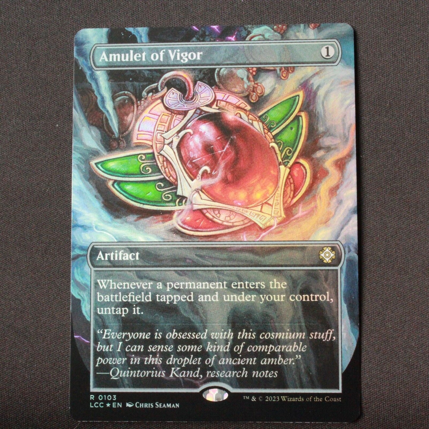 MTG Commander Lost Caverns of Ixalan LCC FOIL Amulet of Vigor Borderless 103 NM