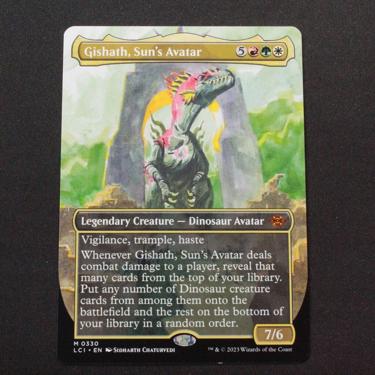 MTG The Lost Caverns of Ixalan LCI Gishath, Sun's Avatar Borderless 330 NM