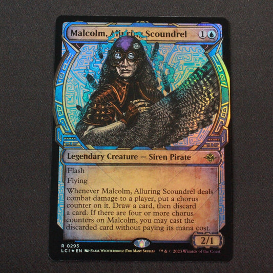 MTG The Lost Caverns Ixalan LCI FOIL Malcolm Alluring Scoundrel Showcase 293 NM