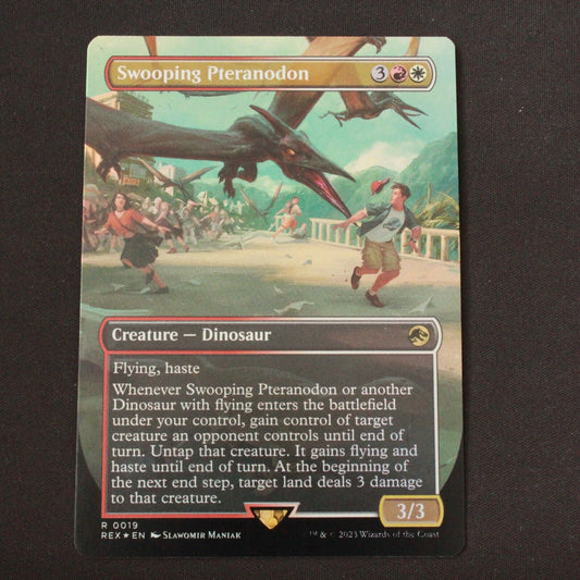 MTG Jurassic World Collection REX Rare FOIL Swooping Pteranodon Borderless 19 NM