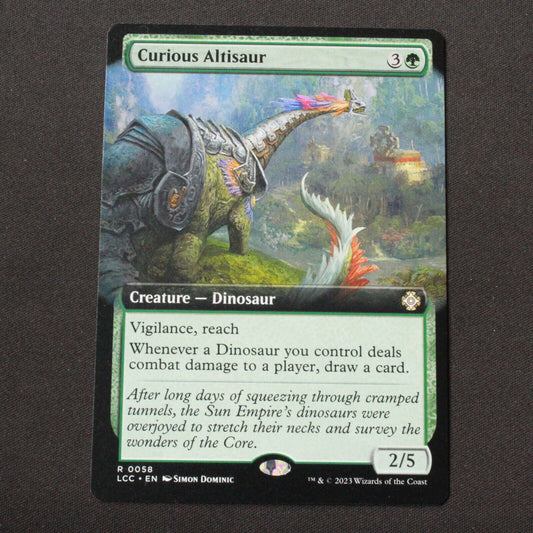 MTG Commander Lost Caverns of Ixalan LCC Curious Altisaur Extended Art 58 NM