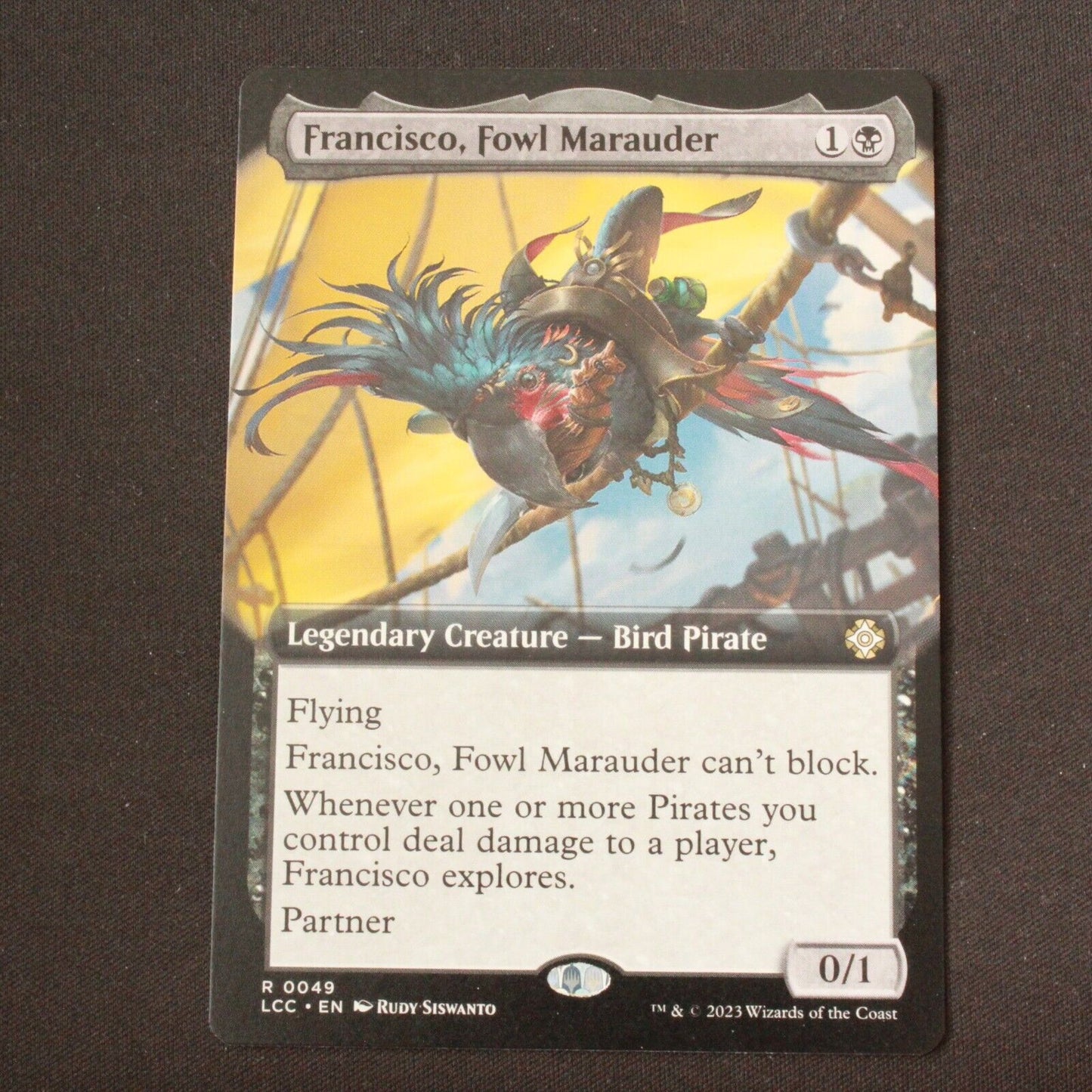 MTG Commander Lost Caverns of Ixalan LCC Francisco Fowl Marauder Ext Art 49 NM