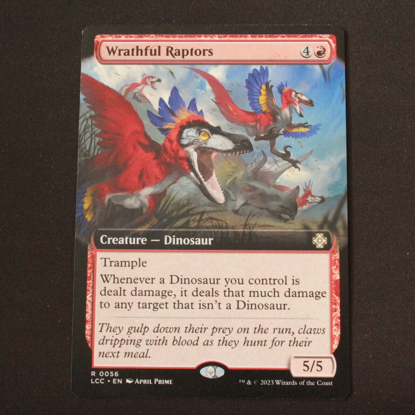 MTG Commander Lost Caverns of Ixalan LCC Wrathful Raptors Extended Art 56 NM