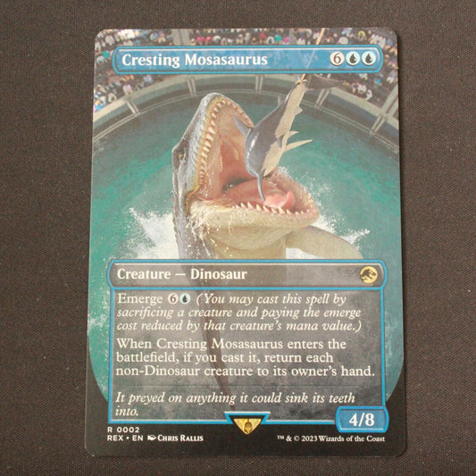 MTG Jurassic World Collection (REX) Rare Cresting Mosasaurus (Borderless) 2 NM