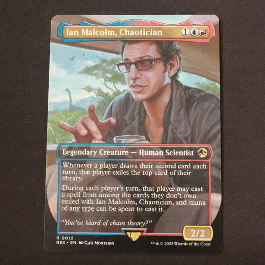 MTG Jurassic World Collection (REX) Ian Malcolm, Chaotician (Borderless) 13 NM