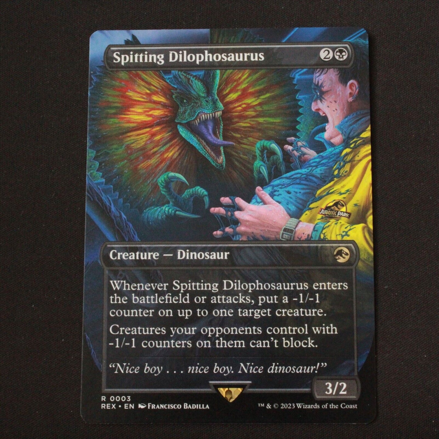 MTG Jurassic World Collection (REX) Rare Spitting Dilophosaurus Borderless 3 NM