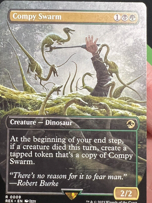 MTG Jurassic World Collection (REX) Rare Compy Swarm (Borderless) 9 NM