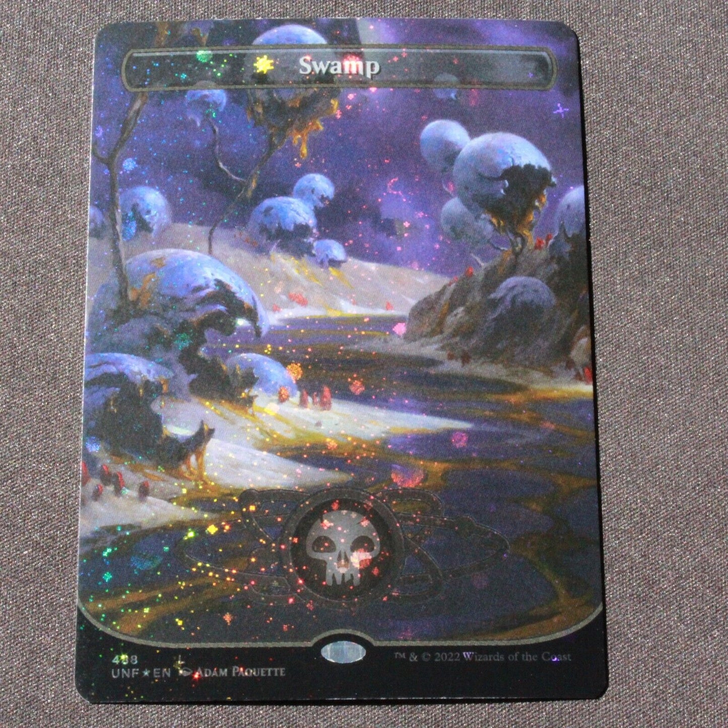 MTG Unfinity (UNF) Land Swamp (Borderless) (Galaxy Foil) 488 NM