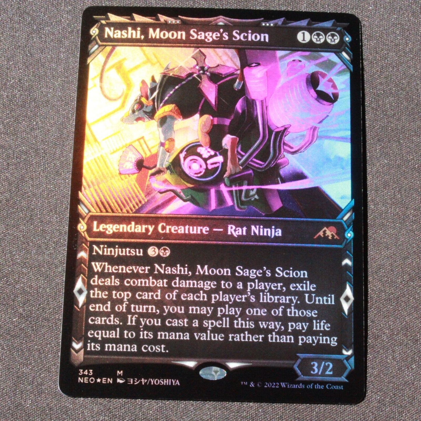 MTG Kamigawa Neon Dynasty NEO Mythic FOIL Nashi Moon Sages Scion Showcase 343 NM