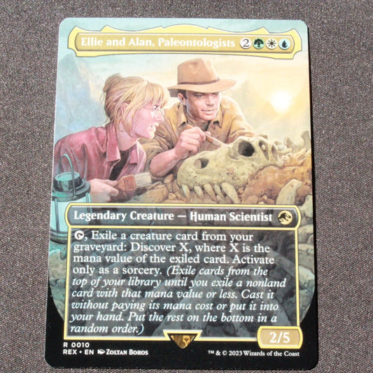 MTG Jurassic World (REX) Rare Ellie and Alan, Paleontologists (Borderless) 10 NM