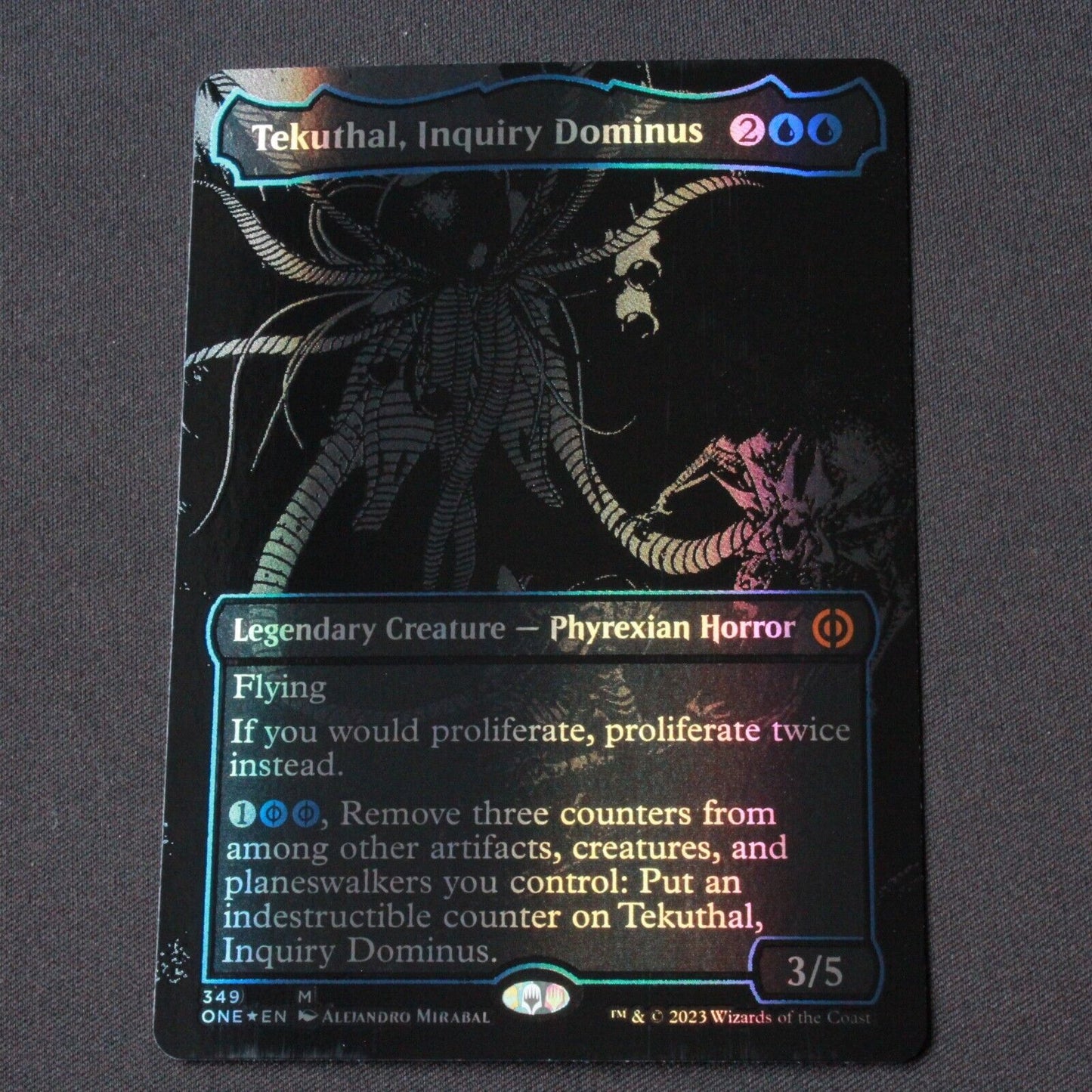 MTG Phyrexia All Will Be 1 Tekuthal Inquiry Dominus Oil Slick Raised Foil 349 NM