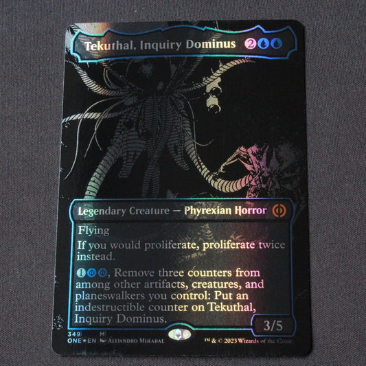 MTG Phyrexia All Will Be 1 Tekuthal Inquiry Dominus Oil Slick Raised Foil 349 NM