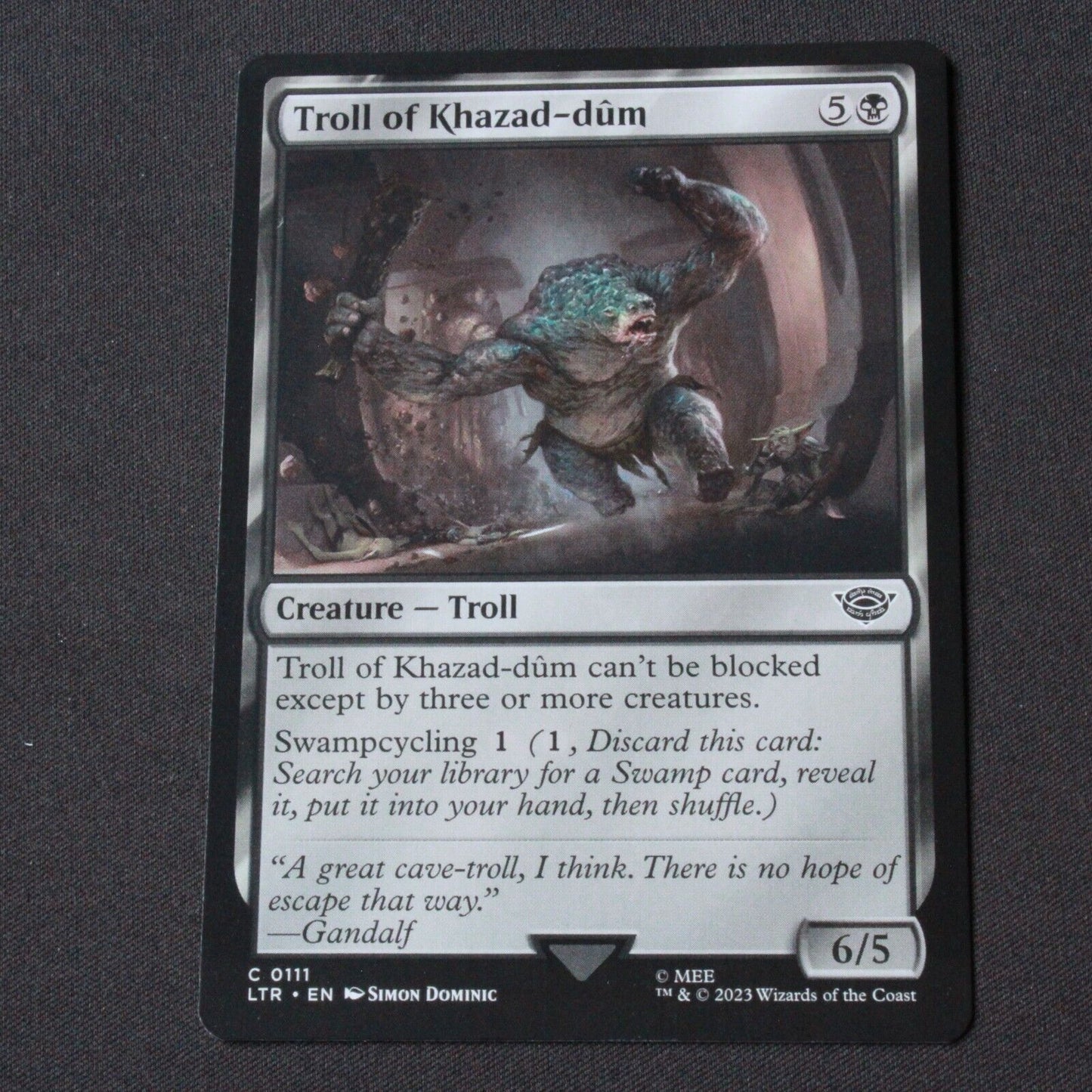 MTG The Lord of the Rings (LTR) Common Troll of Khazad-dum 111 NM