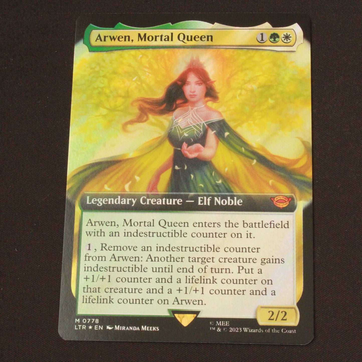 MTG The Lord of the Rings (LTR) Arwen Mortal Queen (Ext Art) (Surge Foil) 778 NM