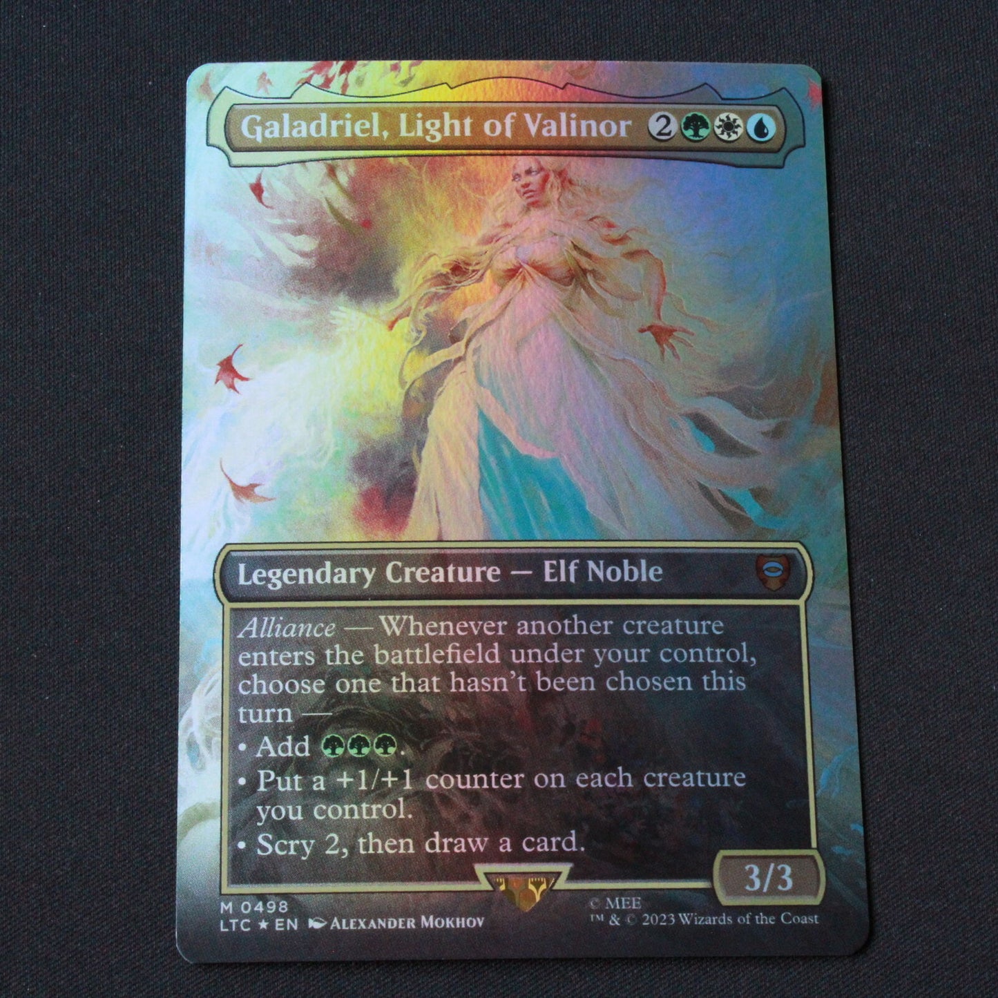 MTG Commander LOTR LTC FOIL Galadriel, Light of Valinor Borderless 498 NM