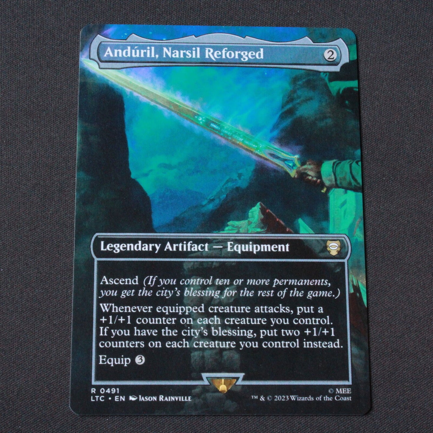 MTG Commander Lord of the Rings LTC Anduril, Narsil Reforged (Borderless) 491 NM